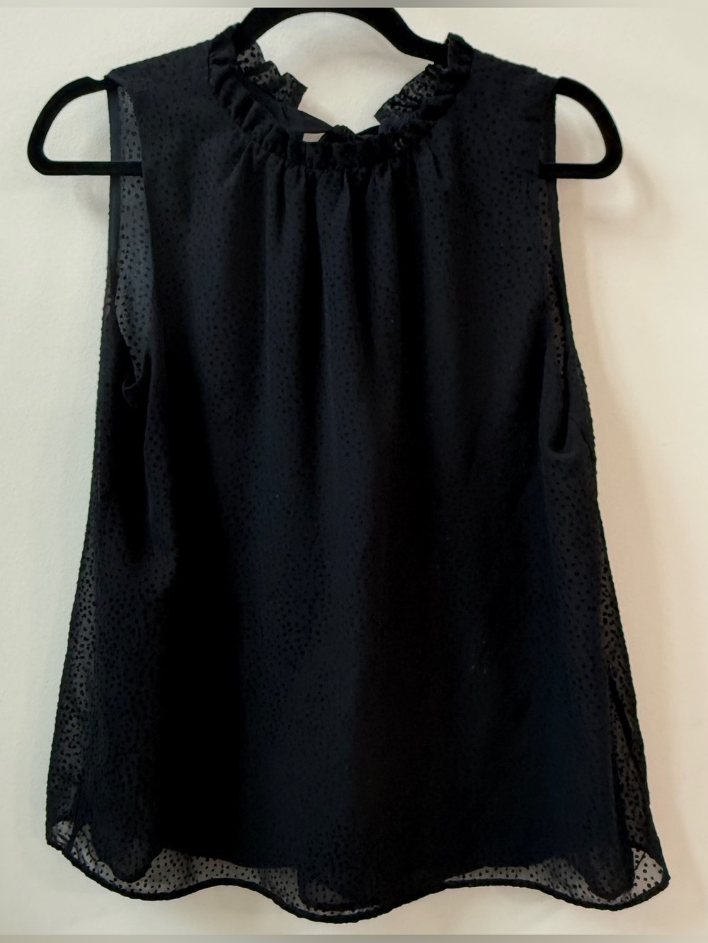 LOFT Black Sleeveless Blouse Pleated Career Work Top Medium